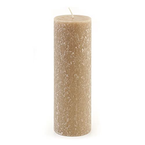 Root Candles Unscented Pillar Candles Beeswax Enhanced Textured Timberline™ Pillar Candle, 3 x 9-Inch, Taupe - Image 1