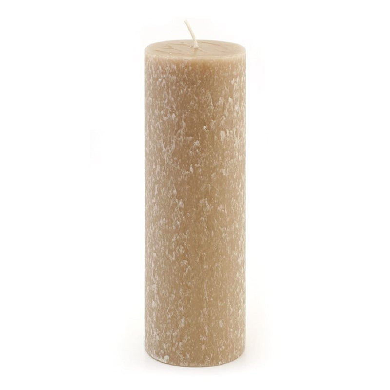 Root Candles Unscented Pillar Candles Beeswax Enhanced Textured Timberline™ Pillar Candle, 3 x 9-Inch, Taupe - Image 2