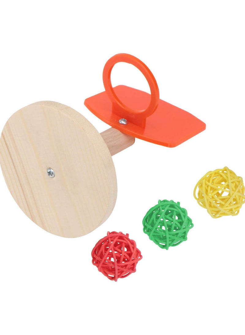 GGOOT Bird Toys Mini Basketball Hoop Bird Trick Tabletop Toys Bird Chew Toys Educational Developmental Toy with Chew Balls for Bird Parrot Macaw Parakeet Random Color  - Image 1