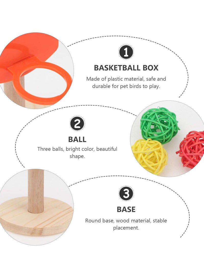 GGOOT Bird Toys Mini Basketball Hoop Bird Trick Tabletop Toys Bird Chew Toys Educational Developmental Toy with Chew Balls for Bird Parrot Macaw Parakeet Random Color  - Image 4