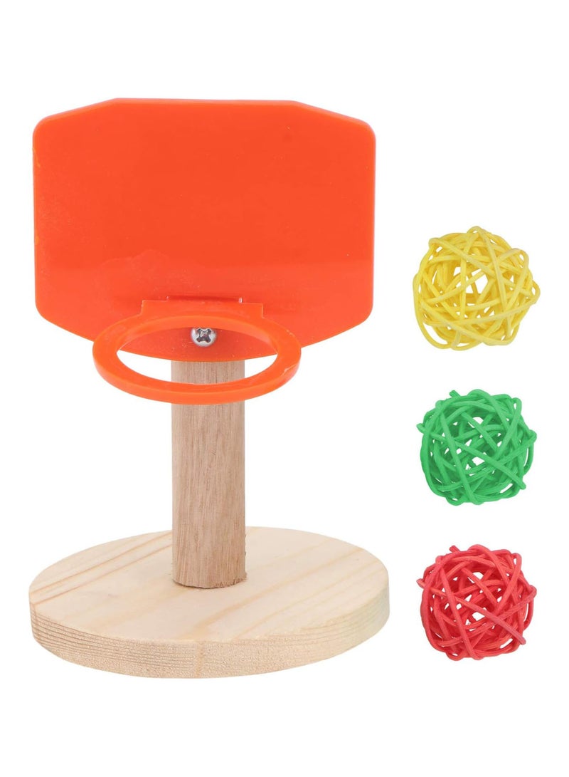 GGOOT Bird Toys Mini Basketball Hoop Bird Trick Tabletop Toys Bird Chew Toys Educational Developmental Toy with Chew Balls for Bird Parrot Macaw Parakeet Random Color  - Image 2