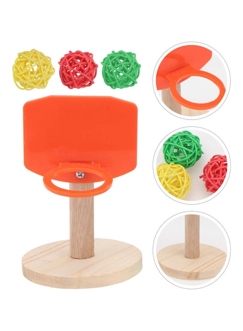 GGOOT Bird Toys Mini Basketball Hoop Bird Trick Tabletop Toys Bird Chew Toys Educational Developmental Toy with Chew Balls for Bird Parrot Macaw Parakeet Random Color  - Image 5