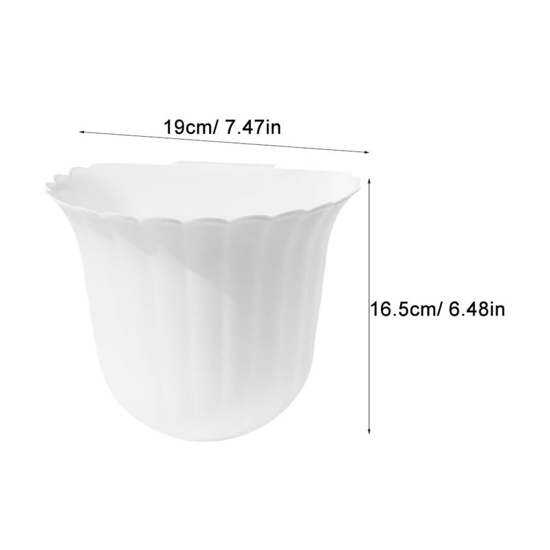 Hanging Kitchen Trash Can, Over-Cabinet Garbage Bin, Plastic Wall-Mounted Waste Container with Floral Design, Nordic White, 1pcs, Household Compost Bin for Cabinet Door Use - Image 2