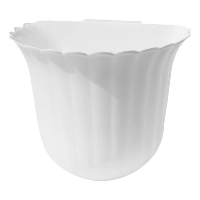 Hanging Kitchen Trash Can, Over-Cabinet Garbage Bin, Plastic Wall-Mounted Waste Container with Floral Design, Nordic White, 1pcs, Household Compost Bin for Cabinet Door Use - Image 1
