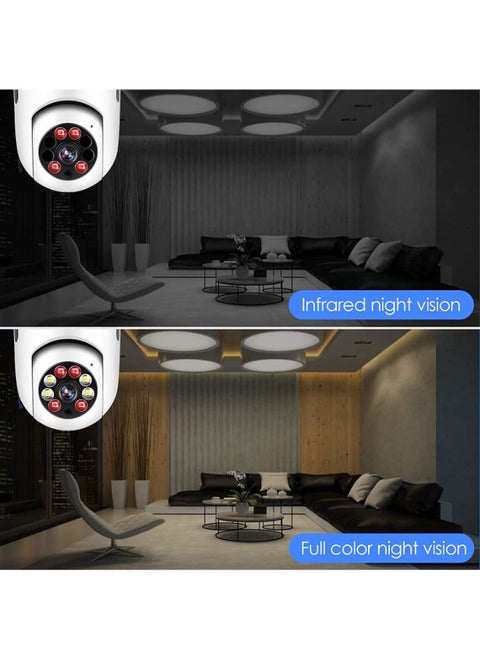 1080P Wireless Bulb Home Security Camera, PTZ WiFi 360 Degree Panoramic IP Camera,Surveillance CCTV Cameras with Night Vision Human Motion Detection and Alarm