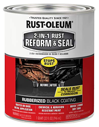 RUST-OLEUM راست أوليم 344763 أوتوموتيف 2 في 1 إصلاح الصدأ ختم ربع أسود 32 أونصة سائلة عبوة من 1