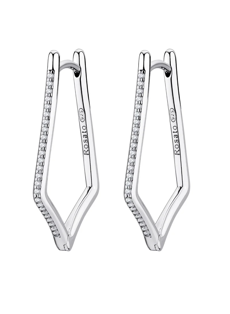 ROSATO Sofia Earrings in 925 Sterling Silver with 100 White Cubic Zirconia for Women's