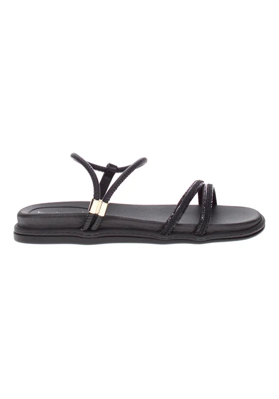 Beira Rio Beira Rio Ladies Flat Sandals Black | Made In Brazil