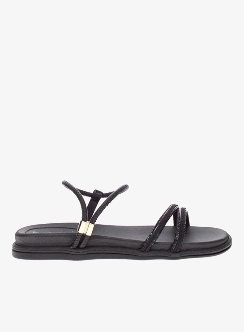 Beira Rio Ladies Flat Sandals Black | Made In Brazil