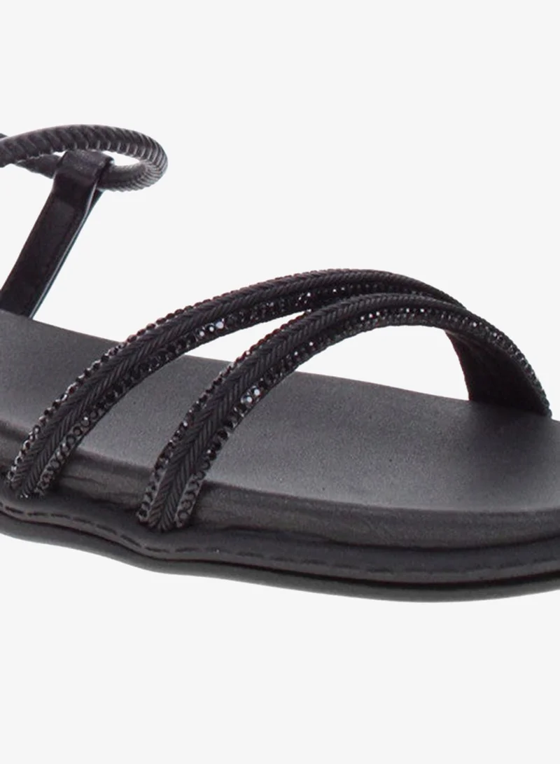 Beira Rio  Beira Rio Ladies Flat Sandals Black | Made In Brazil for Women | Best Price UAE