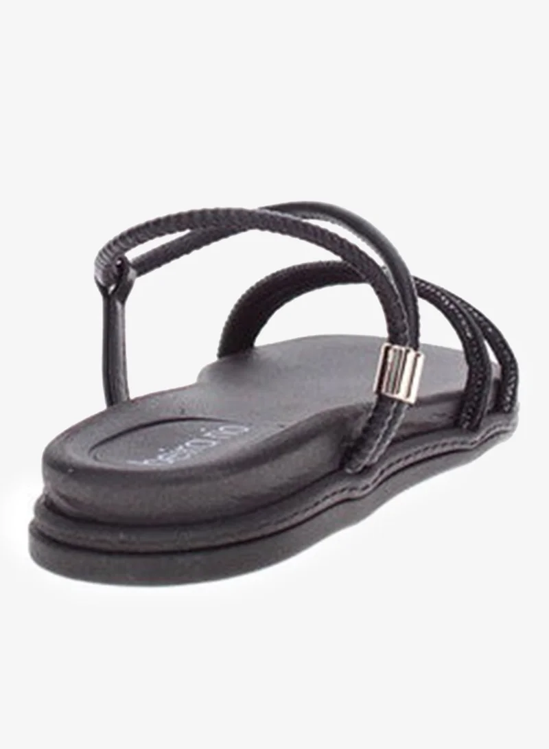 Beira Rio  Beira Rio Ladies Flat Sandals Black | Made In Brazil for Women | Best Price UAE