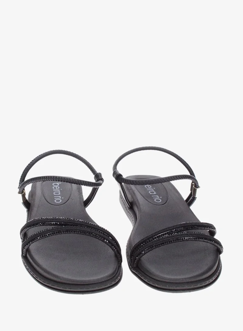 Beira Rio  Beira Rio Ladies Flat Sandals Black | Made In Brazil for Women | Best Price UAE