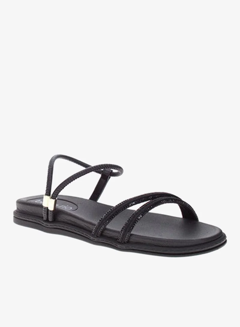 Beira Rio  Beira Rio Ladies Flat Sandals Black | Made In Brazil for Women | Best Price UAE