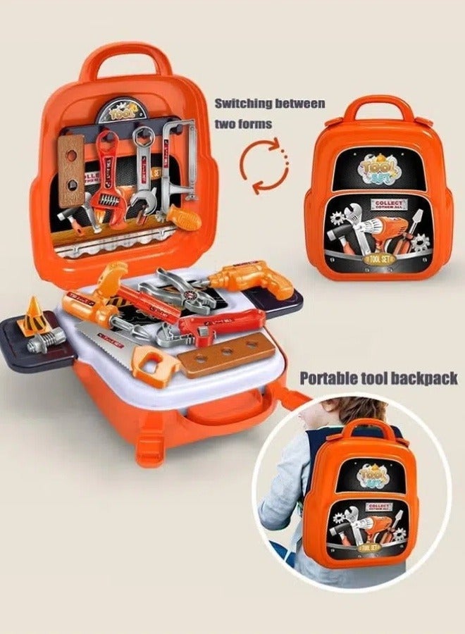 oldlaiben 22PCS Kids Tool Set, Tool Backpack Toy Play Set, Pretend Play Toddler Tool Toys with Construction Backpack for Boy Girl Present Birthday Dress Up Party  - Image 3
