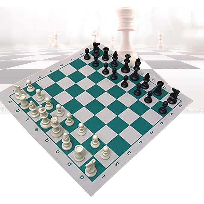 KASCLINO Tournament Chess Mat, PU Leather Roll Up Chess Board, Lightweight & Non Slip, Kids & Adults (Size:42cm) - Image 2
