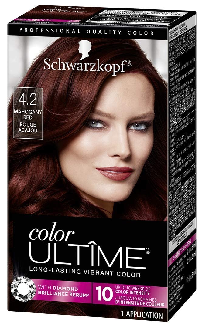 Schwarzkopf صبغة شعر شوارزكوف كولور ألتيما 4.2 أحمر كستنائي، أسود دائم مكثف مع بريق الماس، مقاومة للتلاشي، تغطي الشيب، لجميع أنواع الشعر - Image 1