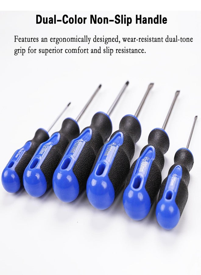 Navegando 6-Piece Magnetic Screwdriver Set with Cr-V Steel, Non-Slip Handle for Home Repair, Electronics, Woodworking - Phillips & Slotted Bits (PH2, PH1, PH0, 6mm, 5mm, 3mm). - Image 5