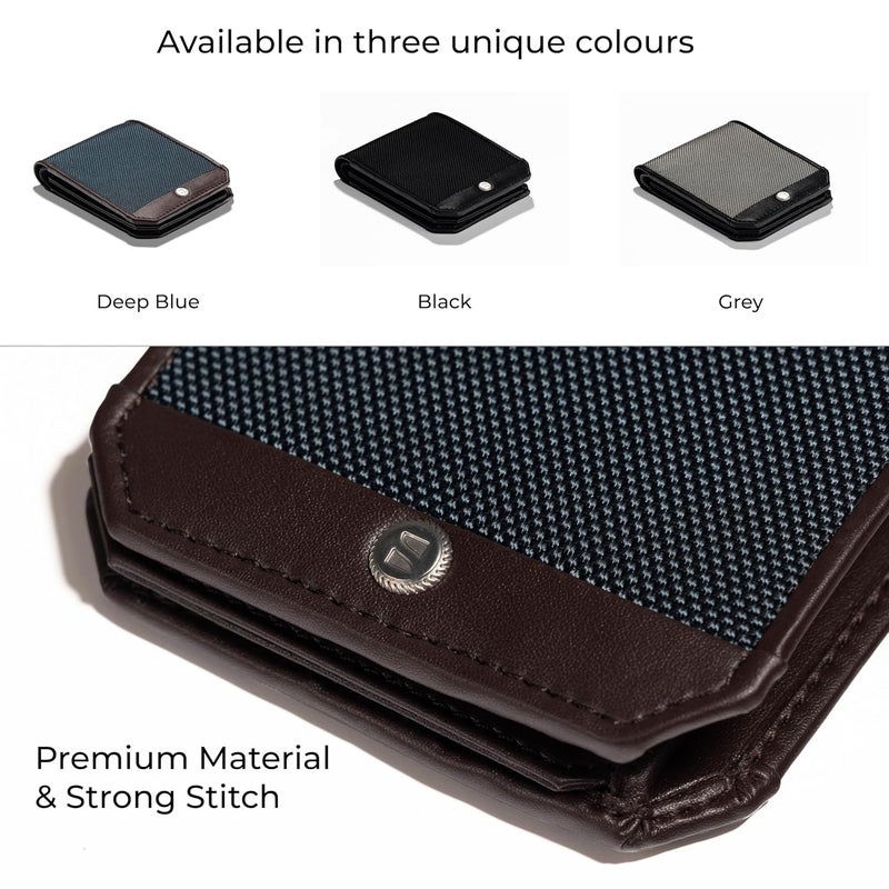 scarters Nylon Abundance Infinite Wallet For Men | Rfid Protected | Mindful Microfibre | 6 Card Slots & 2 Hidden Pockets | Deep Blue - Image 5