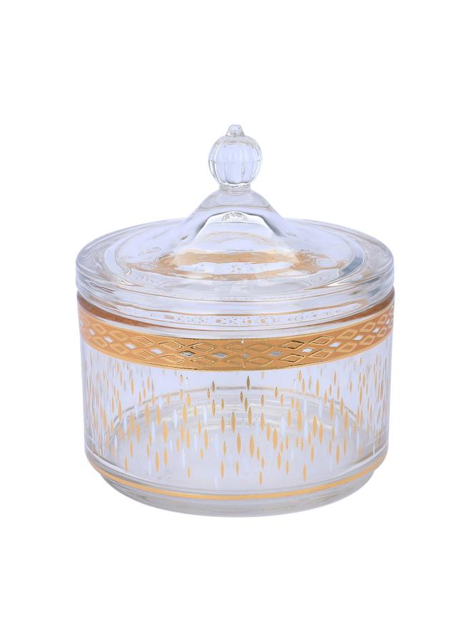 السيف  طقم تقديم الشاي والقهوة 26 قطعة منقوش باللون الذهبي شفاف - Image 3