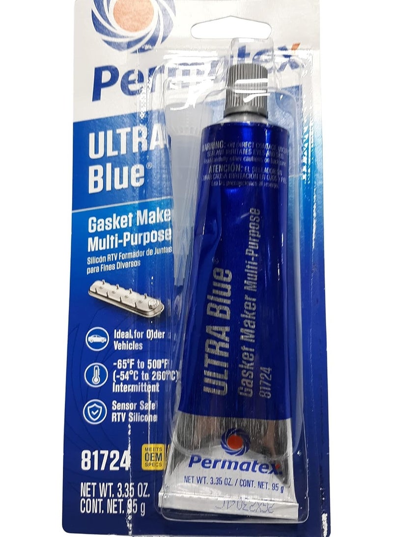 Permatex Ultra Blue Multipurpose RTV Silicone Gasket Maker - 3.35 oz Tube (77B) (1) - Image 3
