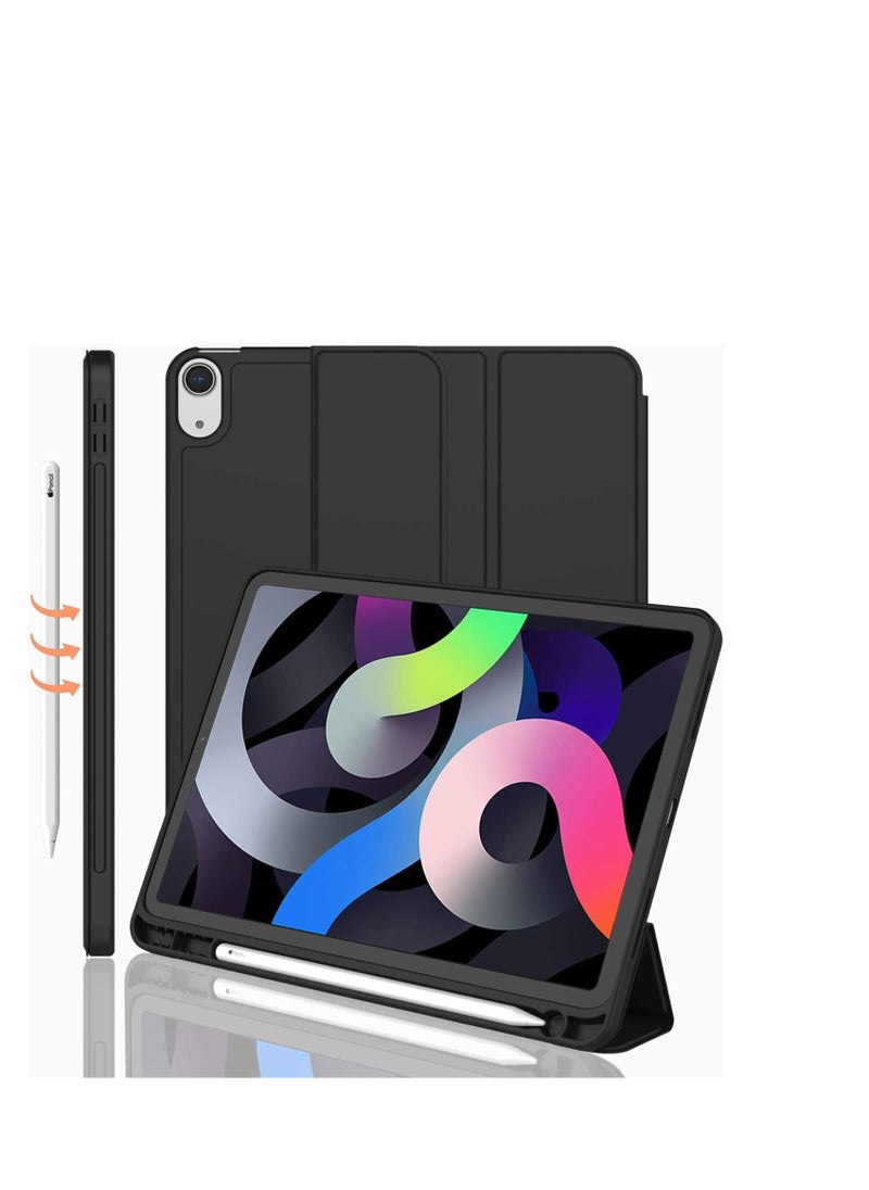 Case - Smart Case For iPad Air 5 (10.9 inch, 2022) 4th Generation Flip Cover Leather Case Soft TPU Back And Trifold Stand With Auto Sleep - Black - Image 1
