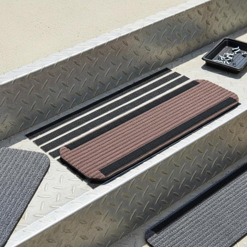 4 Pieces RV Hook and Loop Fastening Motorhome Step Stair Mat Anti-Slip Travel Trailer Stair Rug for Pet Owners, 24inch, B-4pcs - Image 4