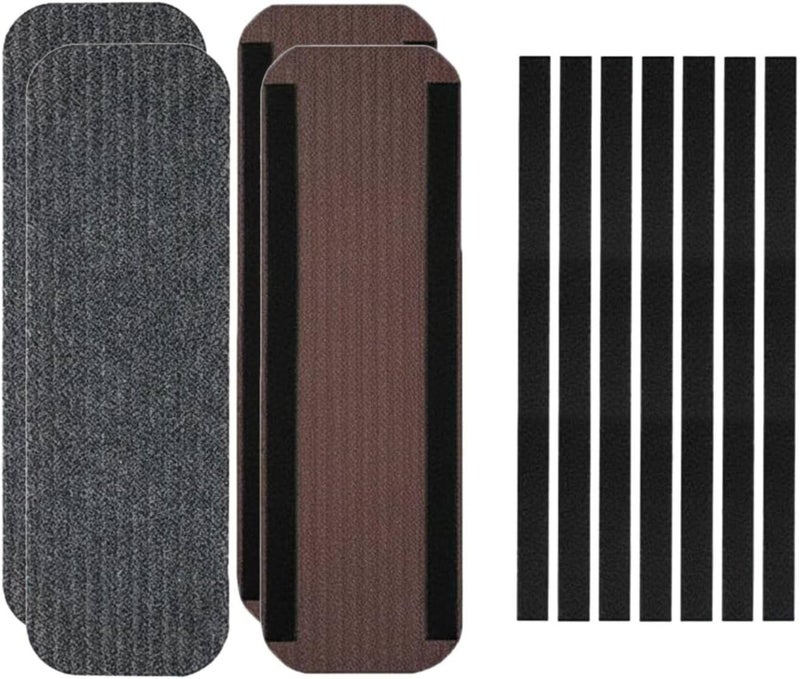 4 Pieces RV Hook and Loop Fastening Motorhome Step Stair Mat Anti-Slip Travel Trailer Stair Rug for Pet Owners, 24inch, B-4pcs - Image 1