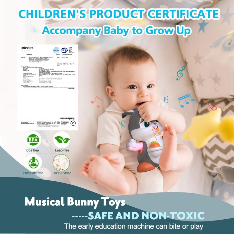 MOONTOY Easter Bunny Musical Toy for 1 +Year Old, Baby Crawling Toys 6 to 12 Months, Baby Easter Gifts for Girls Boys Dancing Toys for 6 7 8 9 10 12 18 Months, Baby Easter Basket Stuffers - Image 5