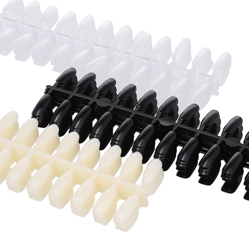 طقم أظافر صناعية بيضاوية مكون من 240 قطعة شفاف - Image 3