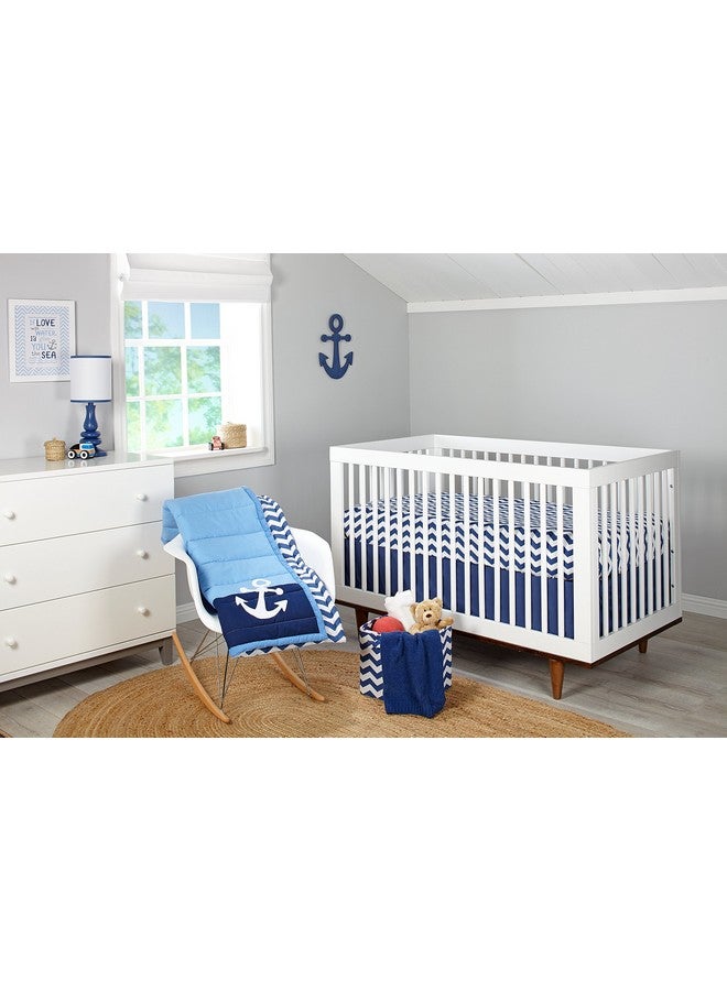 NoJo Little Love Separates Collection Solid Crib Skirt, Navy - Image 2