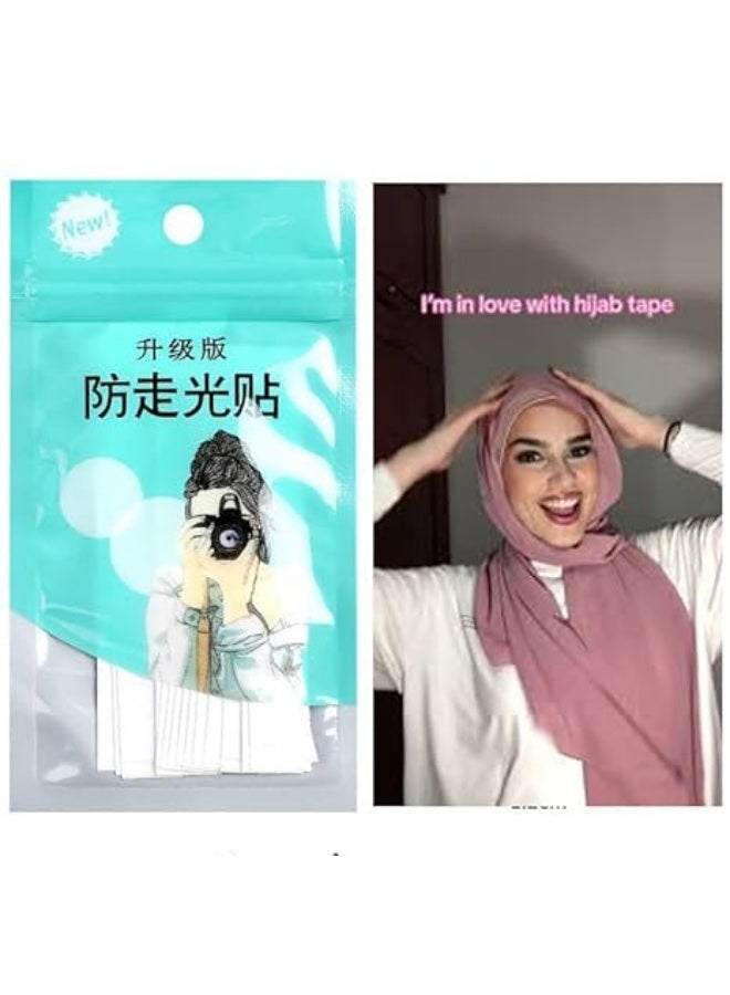 2 packs of double-sided hijab fixing tape, double-sided adhesive tape for securely and invisibly fixing clothes and hijabs, non-slip fixing strips for women for everyday use without the need for pins. - Image 4