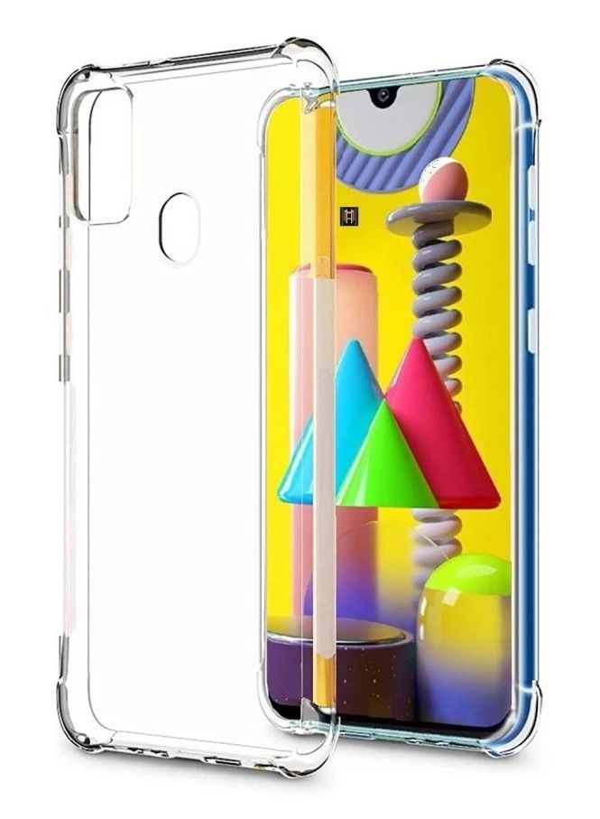 CATANES Samsung Galaxy M31 Case Clear Shockproof Back Cover Transparent Airbag Bumper Corner Protection Anti-Fall Soft TPU PC Case 6.4 inch - Image 1