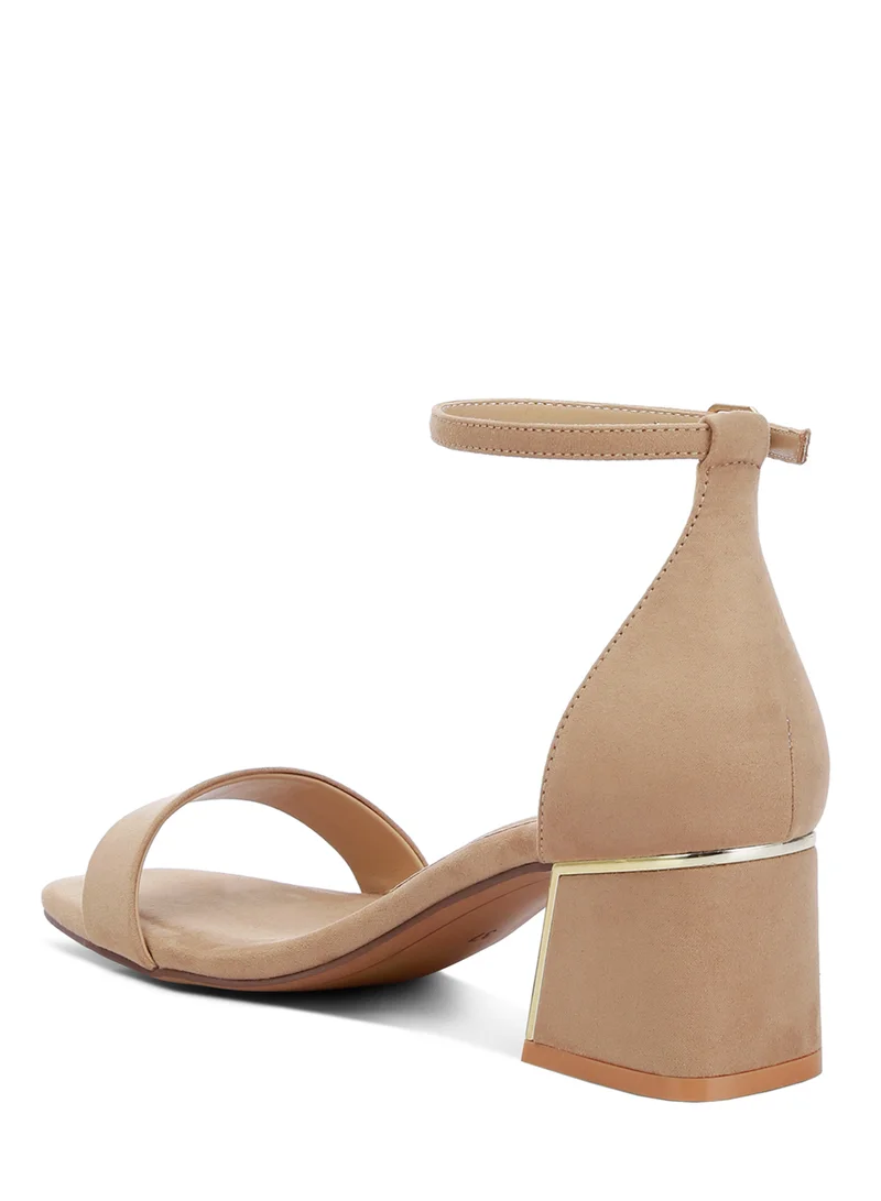 London Rag Block Heel Sandals in Taupe