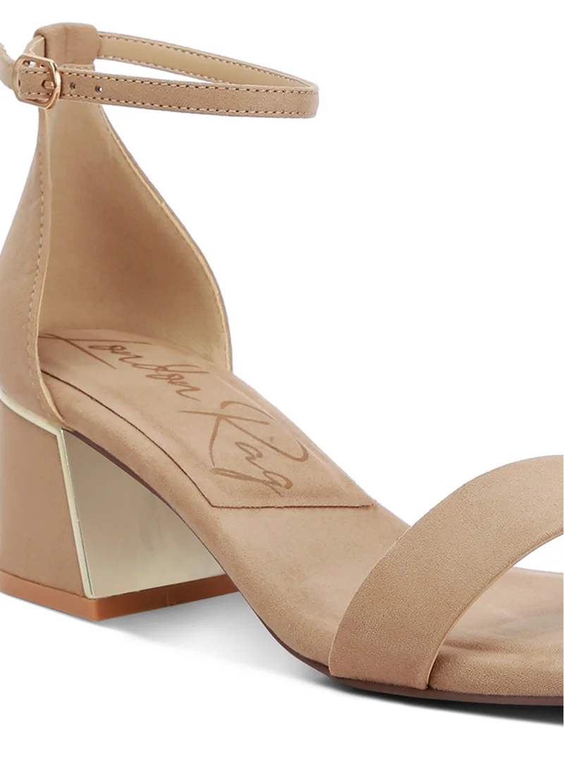 London Rag Block Heel Sandals in Taupe