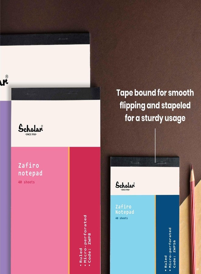 Scholar Zafiro Writing Pad - 80 GSM Paper | 40 Sheets Each | Writing Paper for Neat & Comfortable Writing | Ideal for Office, School, College, Meetings, Notes, Practice & Daily Use | Writing Pad for Students & Professionals (A6) (Pack of 10) - Image 5
