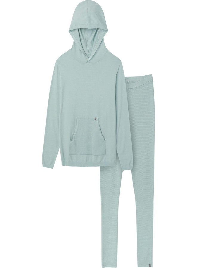 Modern Moments by Gerber Baby Girls' Mommy and Me Hooded Waffle Sweater Knit Top and Legging Set, Medium Sky, 18 Months - Image 2