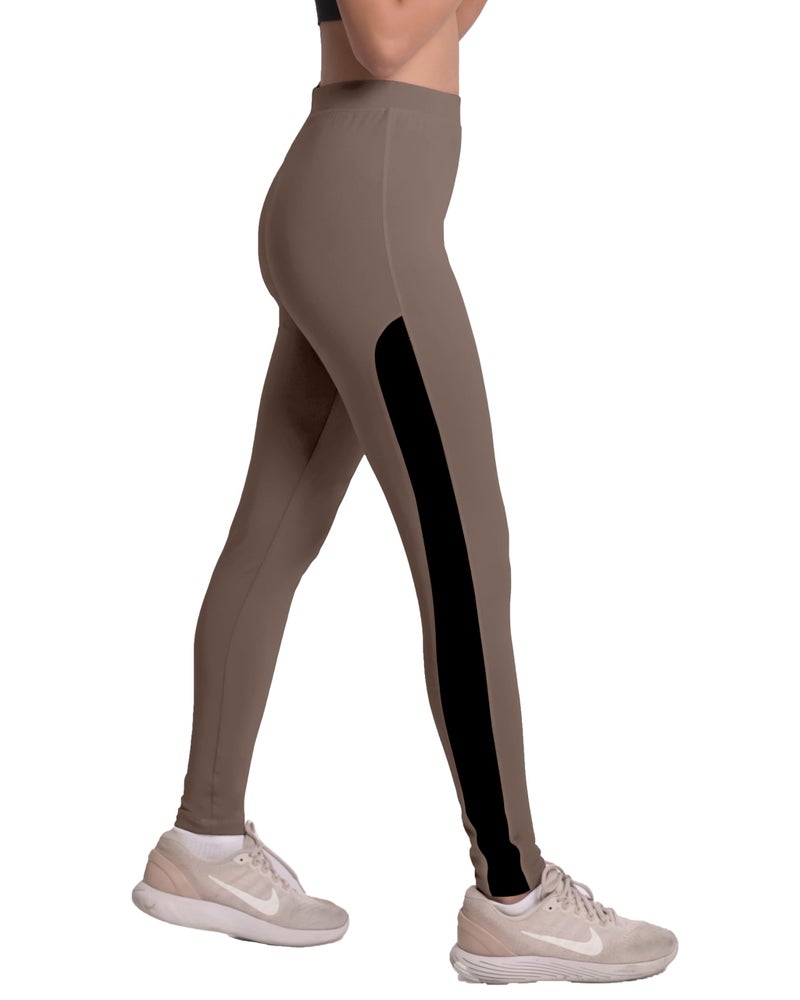 Mehrang Women's Stretch Fit Yoga Pants, Track Pants Stretchable Gym Legging Tights (in, Alpha, 3XL, Regular, MUD) - Image 1