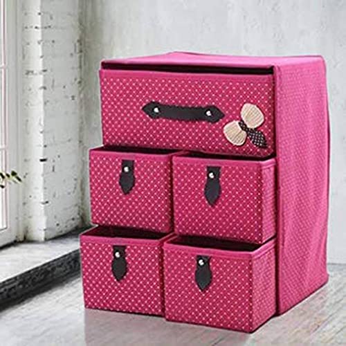 Sajag Foldable 5 Drawer 3 Layer Units Fabric Cabinet Closet Storage Organizer MultiColour Closet Storage Organizer - Image 3