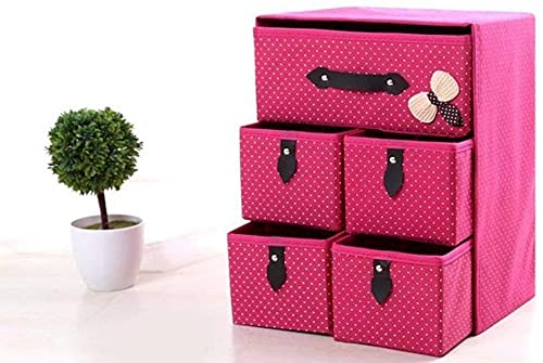 Sajag Foldable 5 Drawer 3 Layer Units Fabric Cabinet Closet Storage Organizer MultiColour Closet Storage Organizer - Image 1