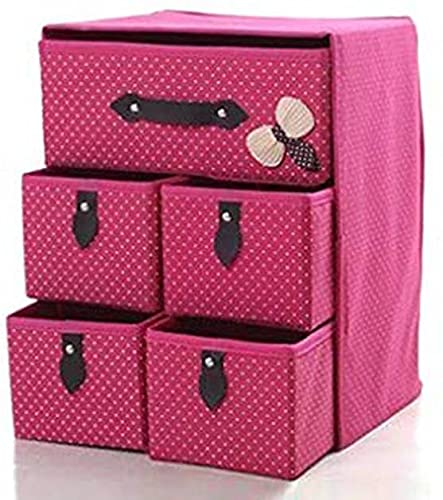 Sajag Foldable 5 Drawer 3 Layer Units Fabric Cabinet Closet Storage Organizer MultiColour Closet Storage Organizer - Image 5