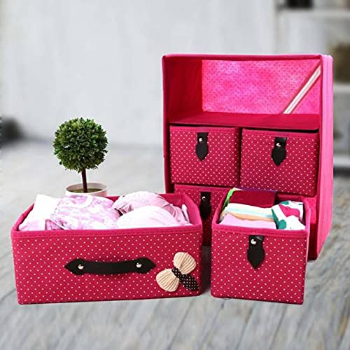 Sajag Foldable 5 Drawer 3 Layer Units Fabric Cabinet Closet Storage Organizer MultiColour Closet Storage Organizer - Image 2