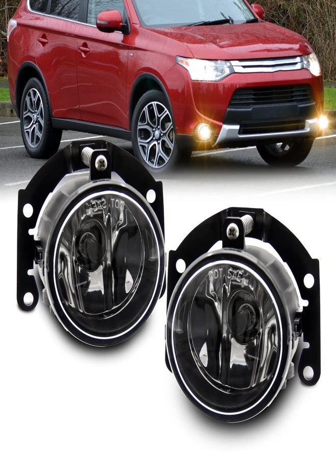 WEZEMLIGHT Fog Light Assembly Replacement For 2010-2015 Mitsubishi Outlander With H11 12V 55W Halogen Bulbs(Clear Lens) - Image 1