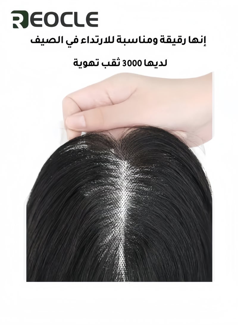 ريوكل باروكات شعر مستعار طويل مجعد للنساء شعر مستعار أسود مجعد طبيعي مجعد شعر مستعار صناعي مقاوم للحرارة مع غرة وغطاء شعر مستعار للارتداء اليومي للحفلات التنكرية 55 سم - Image 3