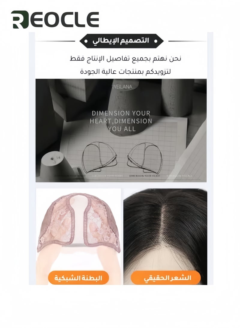 ريوكل باروكات شعر مستعار طويل مجعد للنساء شعر مستعار أسود مجعد طبيعي مجعد شعر مستعار صناعي مقاوم للحرارة مع غرة وغطاء شعر مستعار للارتداء اليومي للحفلات التنكرية 55 سم - Image 5