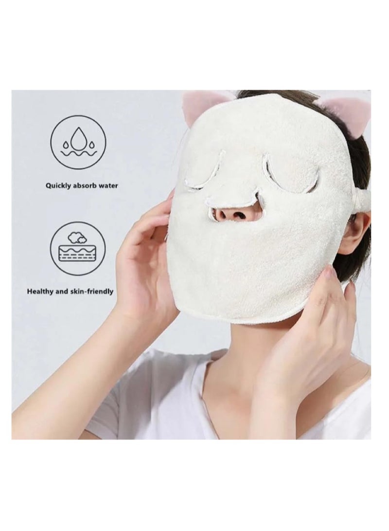 Reusable Hot Compress Face Masks, Hot and Cold Facial Steam Towel for Skin Care, Facial Steamer Towel for Facial Moisturizing for Home Beauty Salon - Image 1