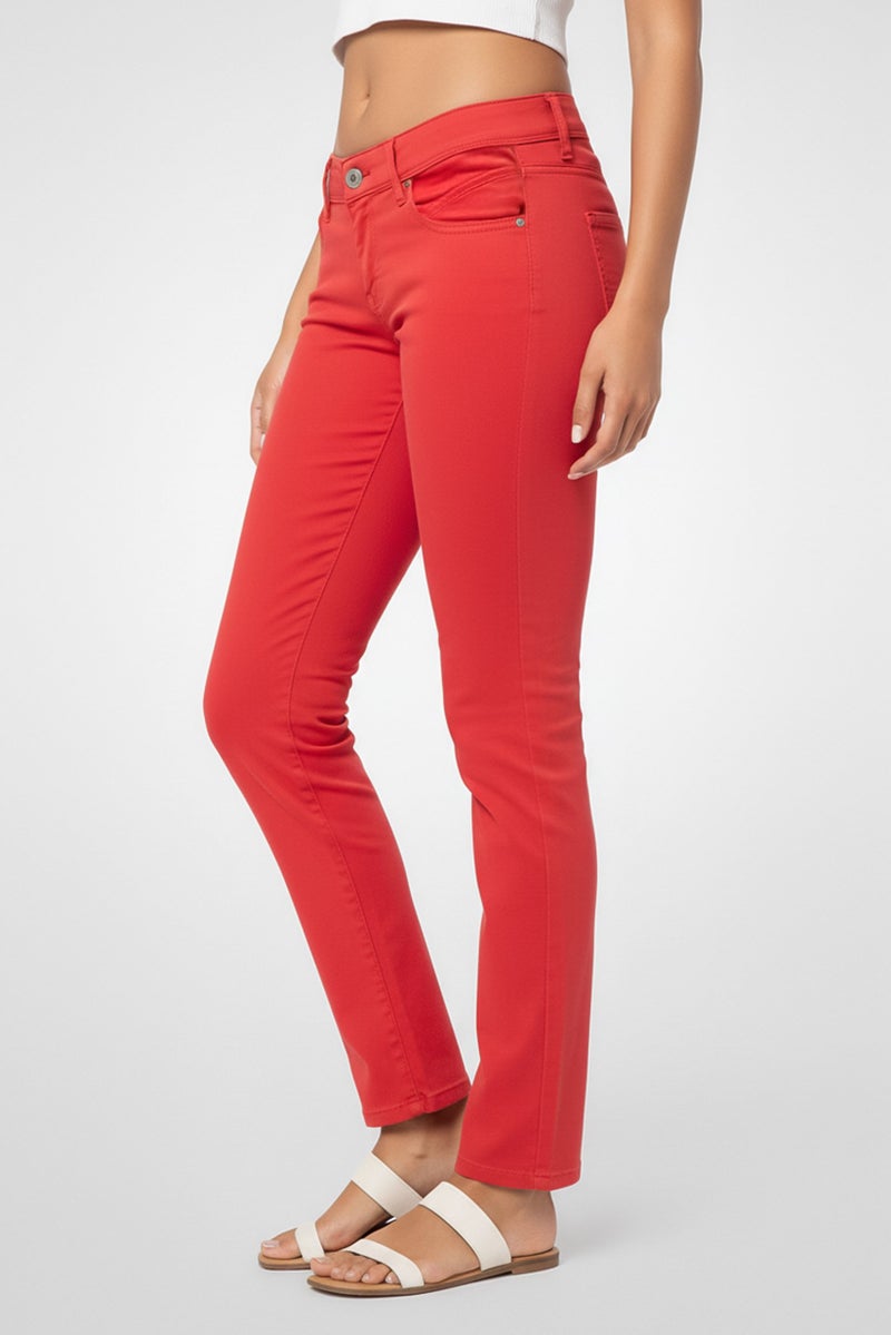 Harmont & Blaine Women Regular Fit Brand Logo Chino Pants, Red - Image 2