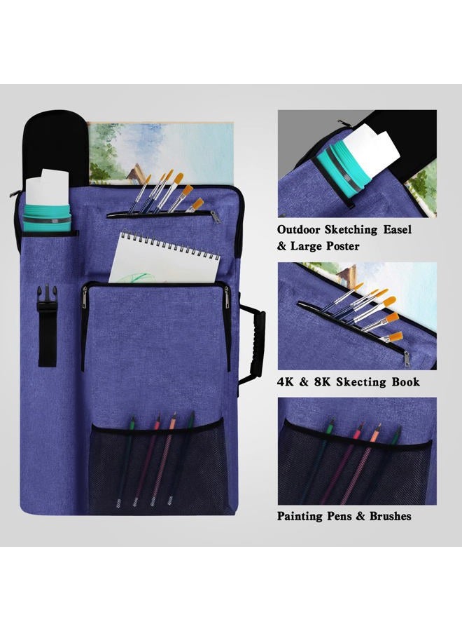 TreochtFUN Art Portfolio Case 18 X 24,art Portfolio With Backpack & Tote Bag For Artwork,medium Art Case Size, Blue, Artist Portfolio Case - Image 3