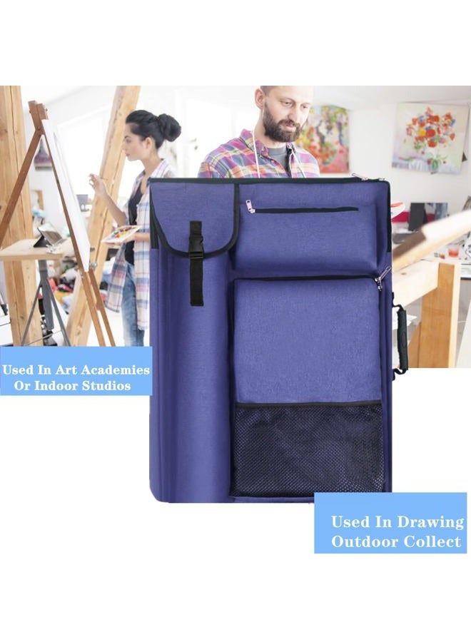 TreochtFUN Art Portfolio Case 18 X 24,art Portfolio With Backpack & Tote Bag For Artwork,medium Art Case Size, Blue, Artist Portfolio Case - Image 5