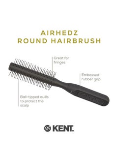 KENT Ah17G Small Round Brush For Blow Drying Blow Dryer Brush Hair Brush For Styling Fringes And Shaping Short Or Medium Hair Ball Tipped Nylon Bristle Hair Styling Brush For Sensitive Scalps  - Image 4