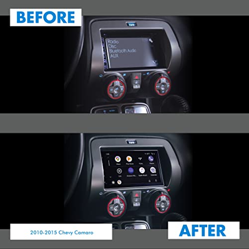 PAC Chevrolet Camaro 2010-2015 RPK5-GM4101 Integrated Radio Replacement Kit with 6.8” Touchscreen Double Din Radio, Steering Wheel Controls, Apple CarPlay, Android Auto, Bluetooth - Image 2